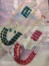 Red And Green Beads Kundan Necklace Bracelet, Women Jewelry Set, Shagun Gift, Return Gifts, Welcome Mala, Wedding Gift, Party Favor